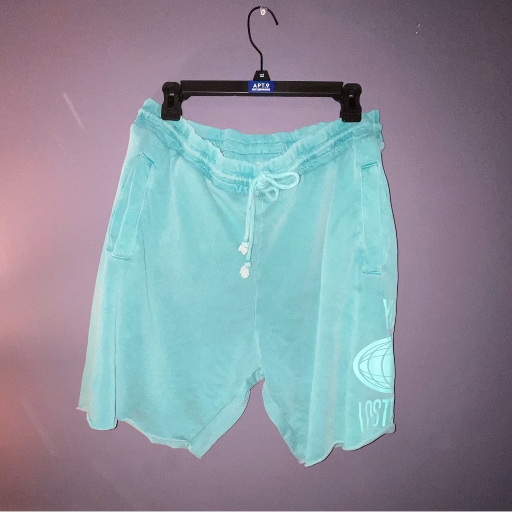 Teal cotton shorts